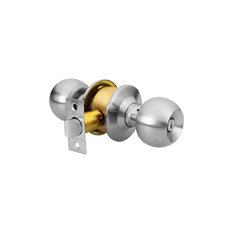 Hermex Basic BAL-CM-BP, Cerradura pomo, baño, cilíndrica, cromo mate
