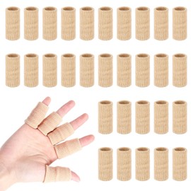 YUXIANLB 30 Pcs Finger Sleeves Breathable Elastic Thumb Finger Compression Sleeves for Basketball Baseball Volleyball Gaming Typing Playing Daily Use Fingers Splint Brace Protectors for Men Women
