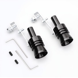 Aluminum Alloy Universal Turbo Sound Exhaust Muffler Pipe Whistle Car Roar Maker Red (balck, XL)