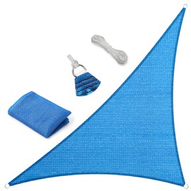 Eden's Decor Sun Shade Sails Triangle Outdoor Canopy for Garden, Patio, Pool, Backyard, Driveway (Blue, 20' x 20' x 26’)