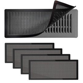 4 PCSMagnetic Vent Covers-7"x11" Magnetic Air Vent Screen Mesh for Floor, Wall, or Ceiling Registers (7"-8" Widex11"-12" Long) | High -Easy to Install, Secure Fit, and Durable Design-(Black)