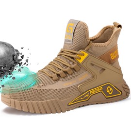 Steel Toe Shoes for Men Work Safety Shoes Industrial Construction Shoe Mid Cut Industrial Work Sneakers Comfortable Lightweight Safety Shoe for Work