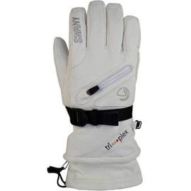 Swany Women's X-Cell 2.1 Sports Moisture-Wicking Quick-Drying Warm Durable Flexible Leather Winter Gloves, White, L