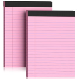 2 Pack Legal Pads 8.5 x 11 College Ruled 100 Sheets Pink Note Pads 8.5" x 11" Lined Paper Chipboard-Backed Notepad with Micro-Perforated Notebook Paper for Office & School Supplies 50 Sheets/Pad