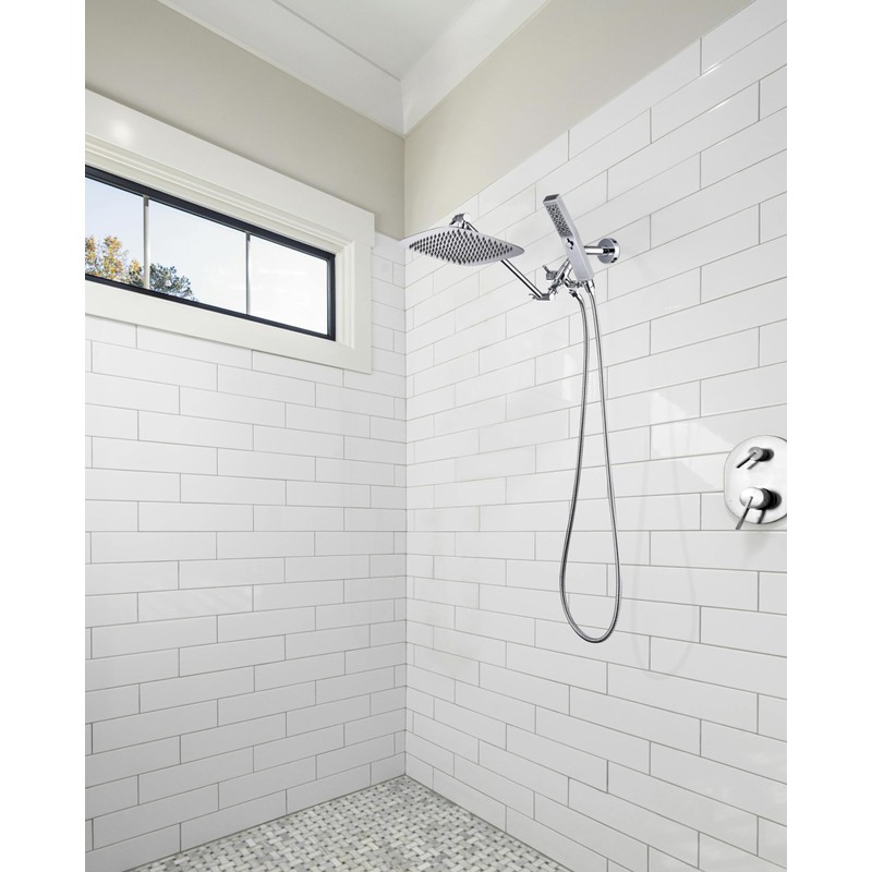 G-Promise All Metal 12" Dual Shower Head Combo | Rain
