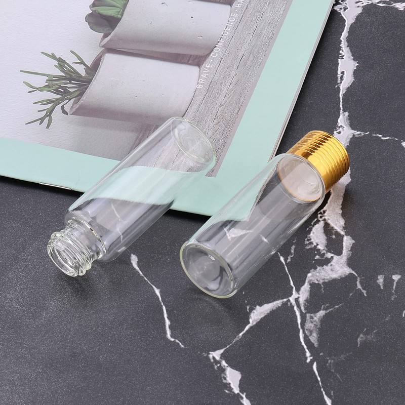 Ellbest 8pcs Glass Bottle 20ml Clear Glass Sample Vials Refillable