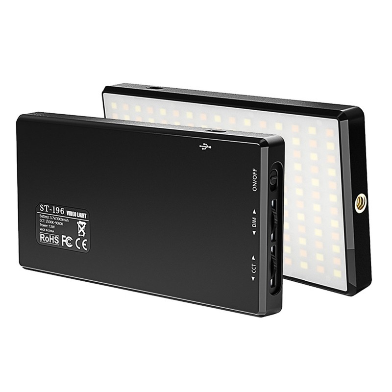 12W Pocket Led Light Mini Video Lamp Photography Light 2500K-9000K
