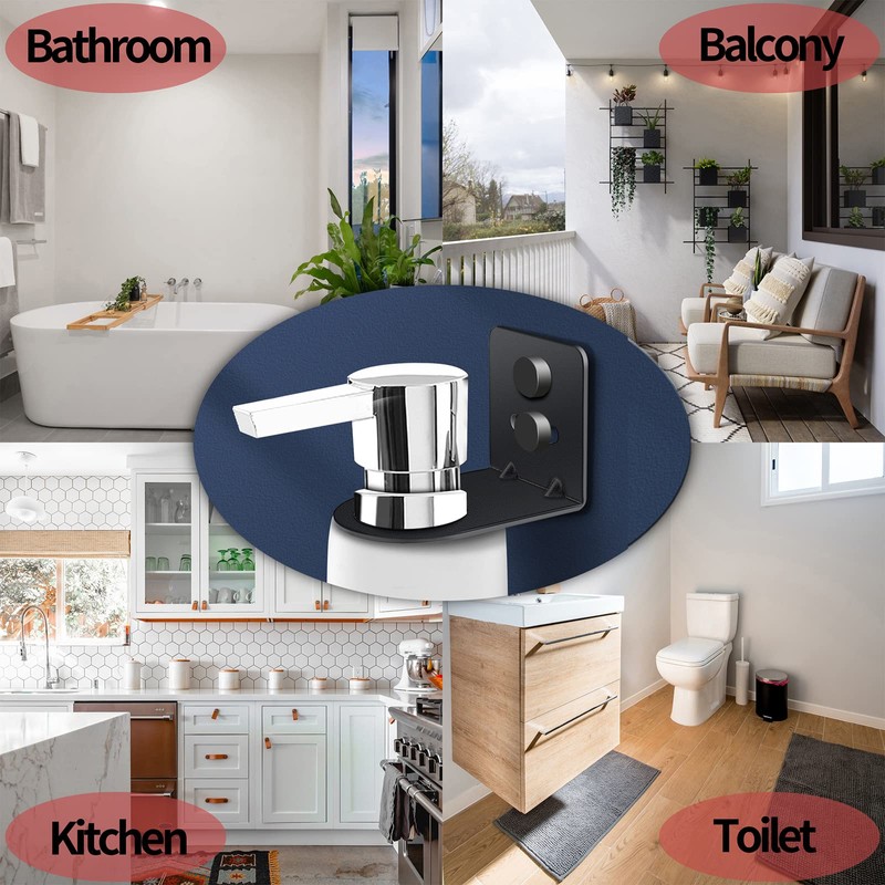SHTCSZBA Adhesive Shower Bottle Holder, Non-Drilling Soap Bottle Dispenser Holder