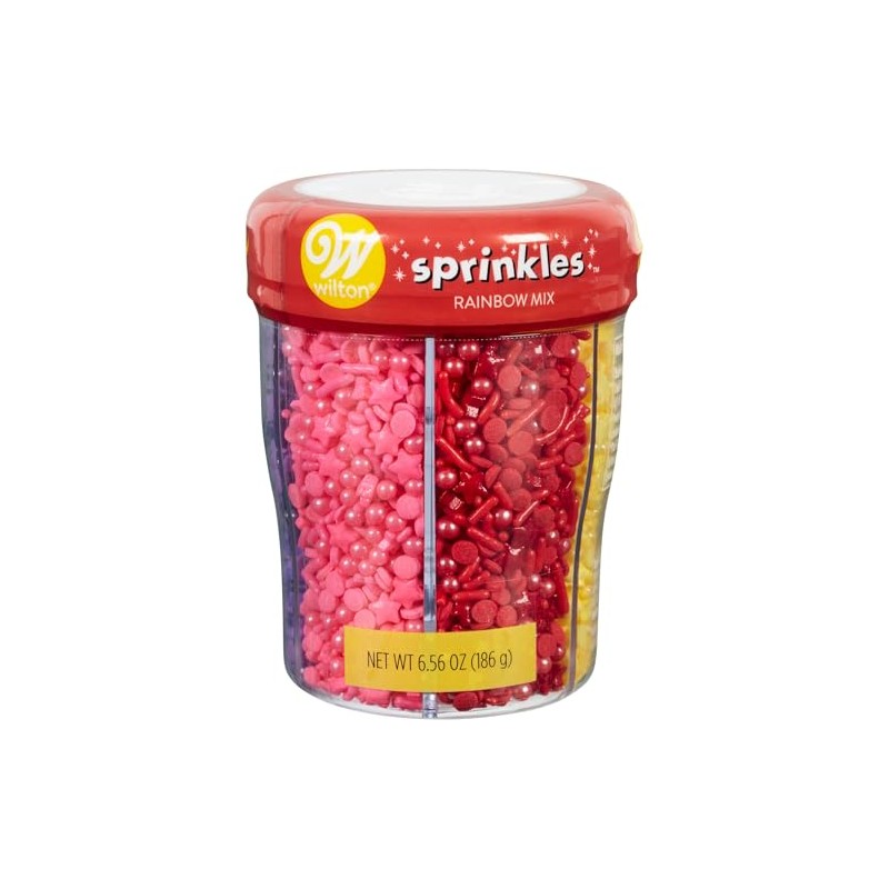 Wilton 6-Cell Rainbow Medley Sprinkles Mix with Turning Lid
