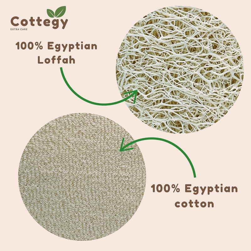Estropajo de lufa natural Cottegy CT104 para ducha y exfoliación