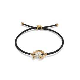 Uno de 50 18K Gold Plated Thread Bracelet with Shell Bead Accessories, SER DIFERENTE, Medium, Gold Plate, Pearl, Thread, No Gemstone, Medium, Gold plate, pearl, thread, No Gemstone