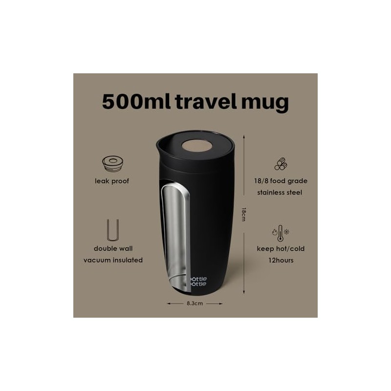 BOTTLE BOTTLE Taza de viaje aislada de 500ml con tapa