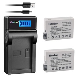Kastar Battery (X2) & Slim LCD Charger for LP-E8, LC-E8E and EOS 550D, EOS 600D, EOS 700D, EOS Rebel T2i, EOS Rebel T3i, EOS Rebel T4i, EOS Rebel T5i Cameras, Grip BG-E8