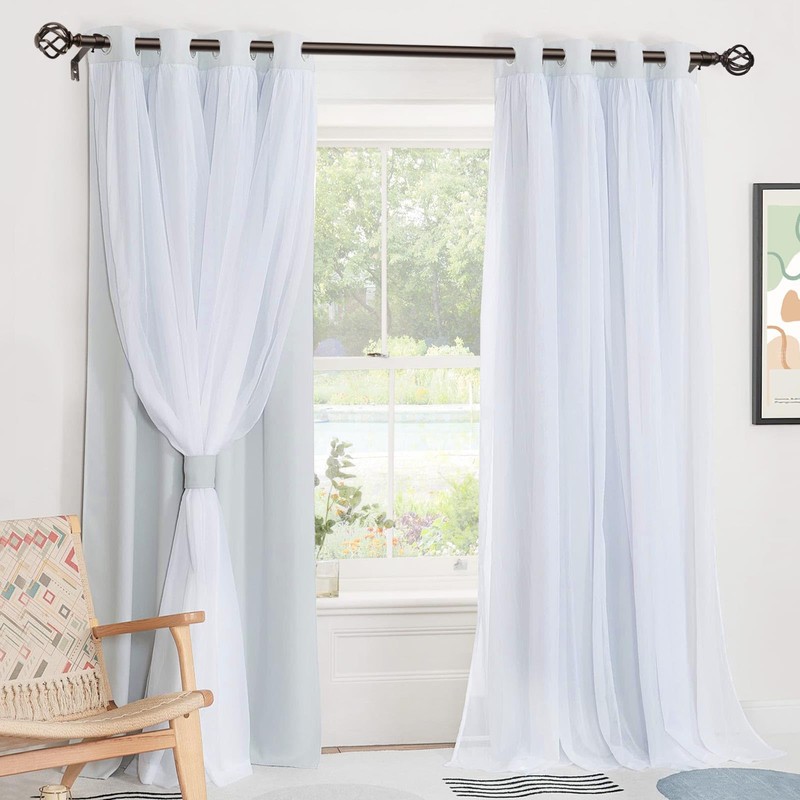 Bronze Curtain Rods for Windows 48 to 84 Inch, USFOOK
