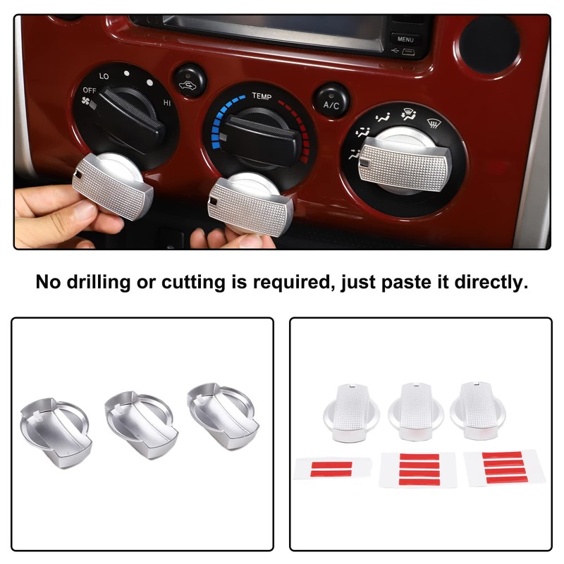 Car Center Console Air Conditioner Switch Button Knob Trim Cover
