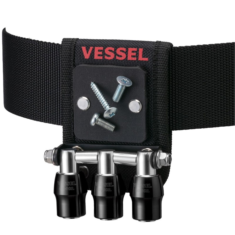 VESSEL QB-10MB3K Quick Catcher 3 Row Holder with Magnet, Black