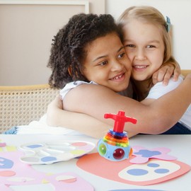 Light Up Spin Toys, 3Pcs Spinning Top Toys for Kids with Music, Flashing LED Spinner Toys Party Favors Holiday Birthday for Children Kids Toddlers, Random Color