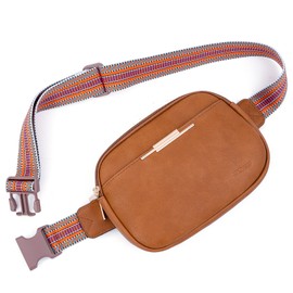 HKCLUF Belt Bag for Women,Vegan Leather Fanny Packs For Women Cross Body,Trendy Mini Everywhere Waist Bag With Adjustable Strap(mh brown)