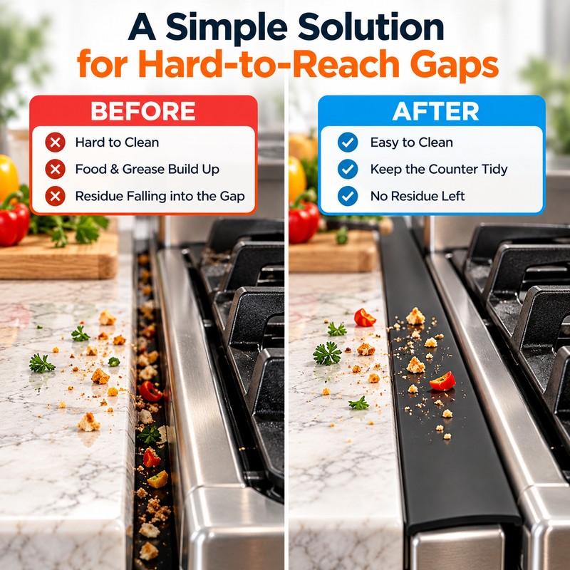 Silicone Stove Gap Covers for Kitchen – 2-Piece Heat-Resistant Gap
