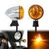HDBUBALUS Motorcycle Turn Signals Chrome Bullet Front Blinker Indicator Light