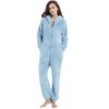 Kissonic - Mameluco peludo para mujer, Azul, L