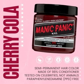 Manic Panic - Tinte De Pelo Clásico De Alto Voltaje, Rojo Vampiro, 4 Onzas