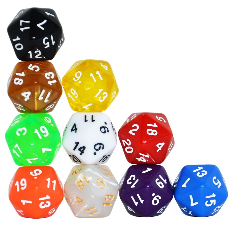 SmartDealsPro 10-Pack 20 Sided Dice D20 Polyhedral Dice for DND