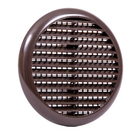 Map Round Louvre Air Vent Cover for Openings 80-152mm, Integral Flyscreen Mesh, for Bathroom, Kitchen, Shed, Garage, External & Internal Walls - Brown