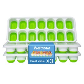 Ice Cube Tray 3 Pack Ice Cube Tray with Lid Stackable Ice Cube Trays for Freezer Easy-Release 42PCS Ice Tray Silicone Ice Cube Tray BPA Free and Odor Free Ice Cubes Maker for Drinks, Cocktail, Coffee