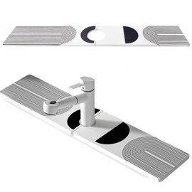 Kitchen Sink Splash Guard 60 x 10cm, Groove Faucet Mat Diatom Mud | Quick Dry Stone Mat Kitchen | Draining Mats for Counter Faucet Drying Pad | Faucet Mat for Kitchen Sink