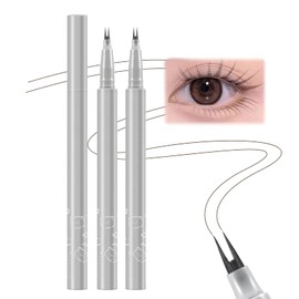 Jutqut Eyeliner Waterproof Liquid Eyeliner 0.01 MM Double Tip Lower Eyelash Pencil, Smudge proof Double Tip Lower Lash Pen, Long Wearing with Ultra-Fine Tip (Brown)