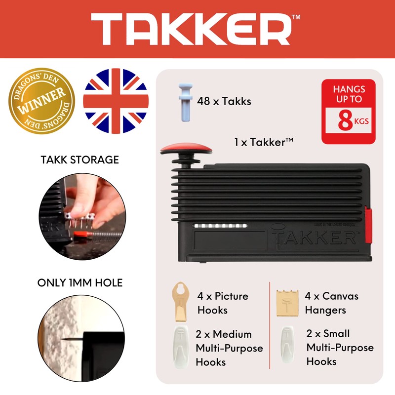 Takker® Easy One-Step Picture Frame Hanging Tool Kit - No