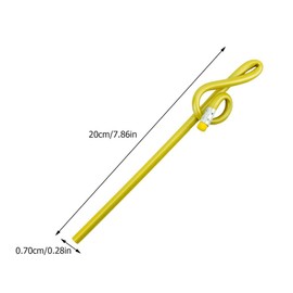 Operitacx 12 Pieces Music Pens, Music Notes Pens, Treble Clef Curved Pencil for Writing, Drawing, Sketching, Painting, Pencils with Eraser (Random Color)