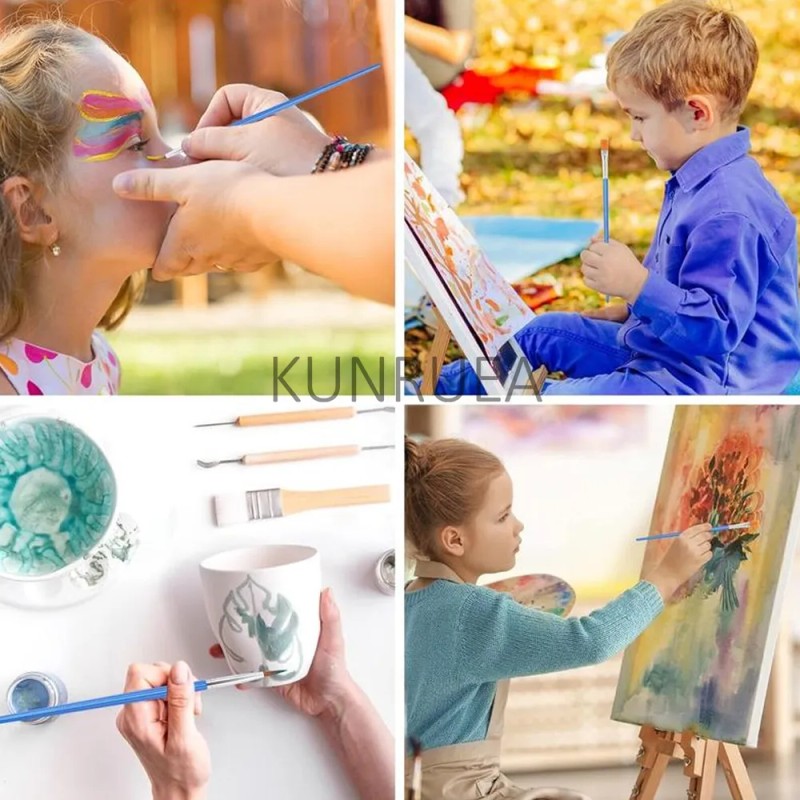 Kunruea Set 200 Pinceles Para Dibujo Acuarela Acrílico Oleo Gouache