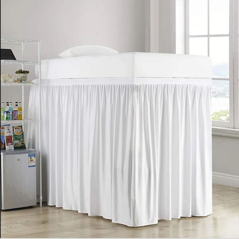 Cottingon,Dorm Room Bed Skirt,100% Microfiber,White Solid -Twin XL/46 Drop