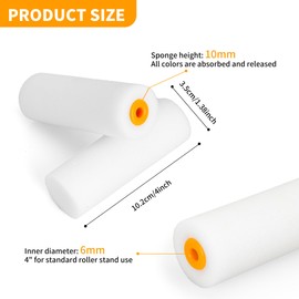 AZKEEGREY 30 Stück Lackierwalze, 10.2 cm Schaumstoffrolle, Lackrolle Hohe Dichte, Farbroller Klein für Möbelmalerei