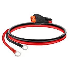 10AWG XT60i to O Ring Terminal Connector Cable – 3FT Heavy Duty Tinned Copper Wire XT60i Power Extension Wire for Battery Connection, Solar Panel, Inverter