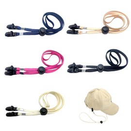 MANJIAMEI Hat Clips, Set of 5, Wind Prevention, Cap Keeper, Strap, Adjustable Length, Convenient, Accessories, Clip-type, Outdoor, Hat String, For Travel, Fishing, Seaside, Outdoor Use, 5pcs, Free