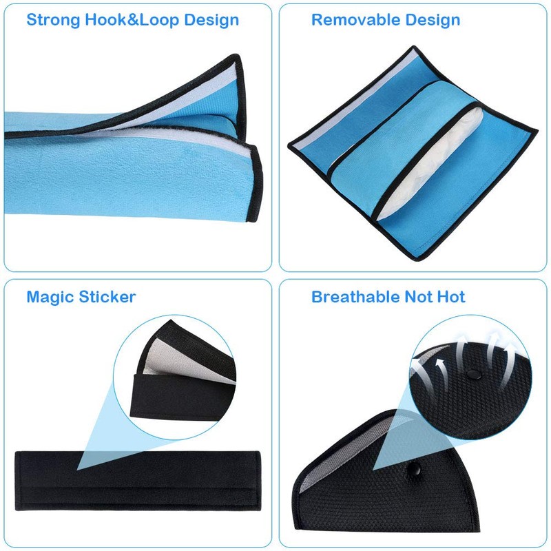 URAQT Car Seat Belt Pad, Seatbelt Pillow with Kids Seatbelt