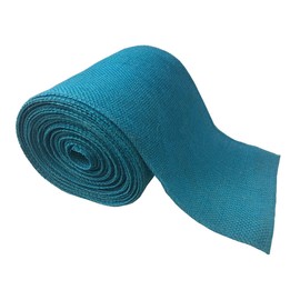 6" Turquoise Burlap Ribbon 10 Yard Roll - Sewn Edges