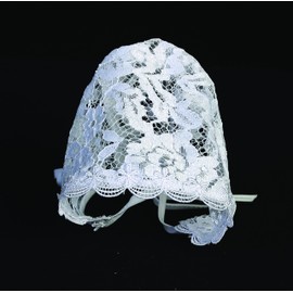 Baby Christening Bonnet for Baby Girl - Baby Lace Hat - White Baby Bonnet Newborn for Baptism - Accesorios para Bautizo Niña Size 3-6 Months 6