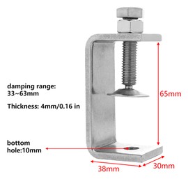 Desk Clamps, 4Pack 65mm Small Clamps, Heavy Duty C Clamp, 304 Stainless Steel for Mounting, 2.6Inch C Clamp, Wide Jaw Opening Tiger Clamp for Desk Tablet Woodworking