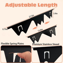 QREIHLPY 2PCS Stove Gap Covers Stainless Steel Retractable, Heat Resistant Guard, Gap Covers Between Stove and Counter Edge Gap Cover, Length 13.8" to 27.6", Black