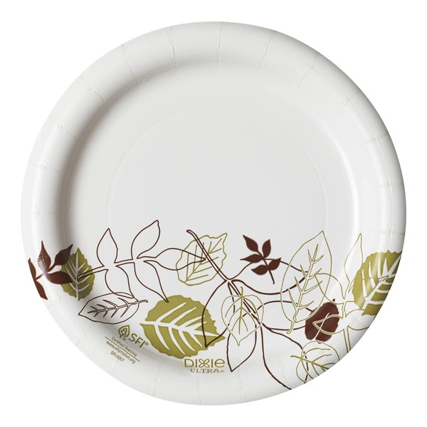 Dixie 6 7/8" Medium-Weight Paper Plates by GP PRO (Georgia-Pacific); Pathways; UX7WS (CASE); 125 Count (Pack of 4); Total 500