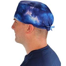 Sparkling EARTH Starry Sky Unisex Classic Surgical Style Scrub Working Cap - 100% Cotton - Made in The USA!