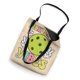 Funny Pickleball Vibes Flower Retro Cool Dinking Paddle Tote Bag