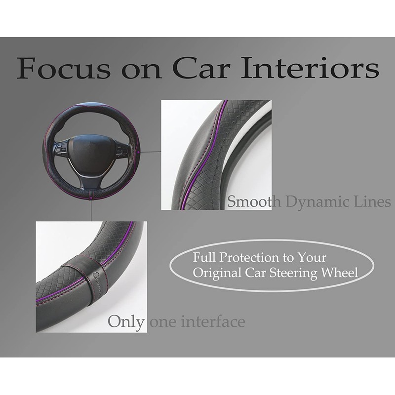 Gomass Car Steering Wheel Cover, Anti-Slip, Safety, Soft, Breathable, Heavy