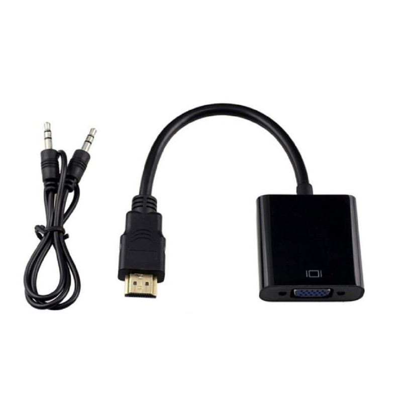 APICH Adaptador HDMI a VGA con Audio Aux 3.5mm, Convertidor