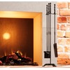 Fire Beauty Fireplace Tools Set 4 Pieces Black Wrought Iron