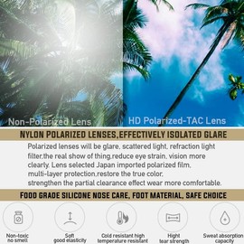 JULI Sports Polarized Sunglasses for Men Women Tr93 Rimless Frame for Running Fishing Golf Surf Driving